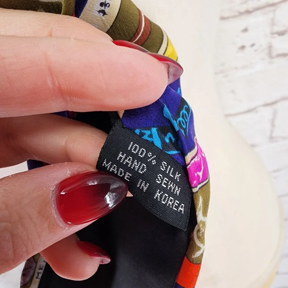 Vintage Nicole Miller Tie 100%‎ Silk Teacher Office Novelty 90s Stationery Gift